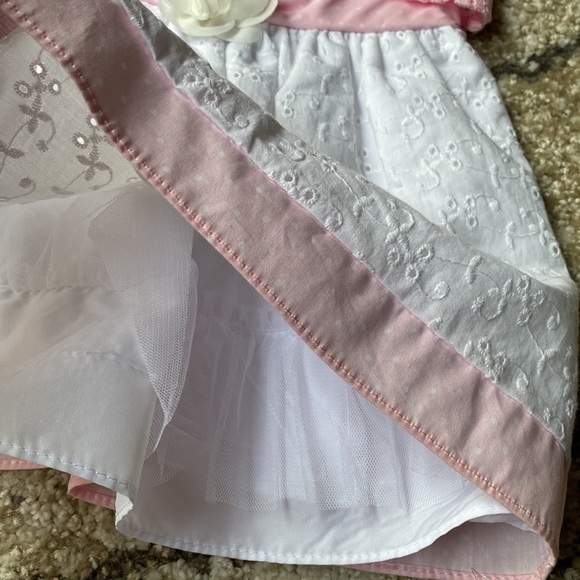 💖SALE 3x$15 Healthtex Pink & white baby girl spring dress. 6-9M - Picture 5 of 5